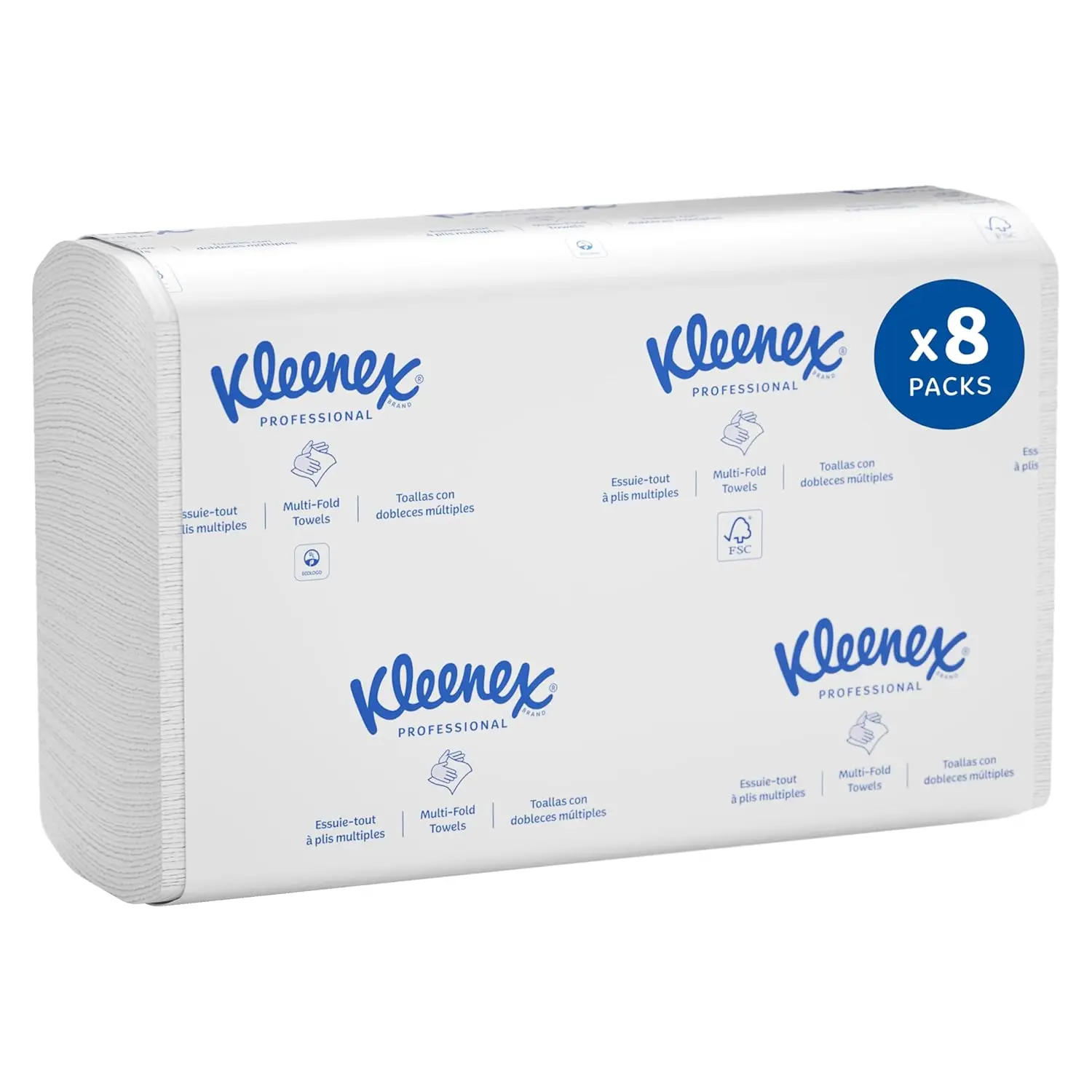Professional Multifold Paper Towels for Kitchen, Eco-Friendly, FSC & Ecolono Certified, 1-Ply, 92x94 Size, Highly Absorbent Pockets, 150 Sheets/Pack, 8 Packs/Case, Ideal for Eco-Conscious Individuals, Sustainable Home Care Supplies