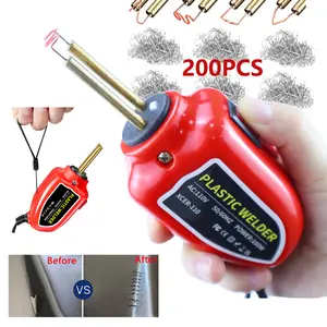 2-in-1 Plastic Welding Gun Tool Set with 200 Welding Nails US Plug for Car Bumpers & Furniture Repair Compact Portable Design