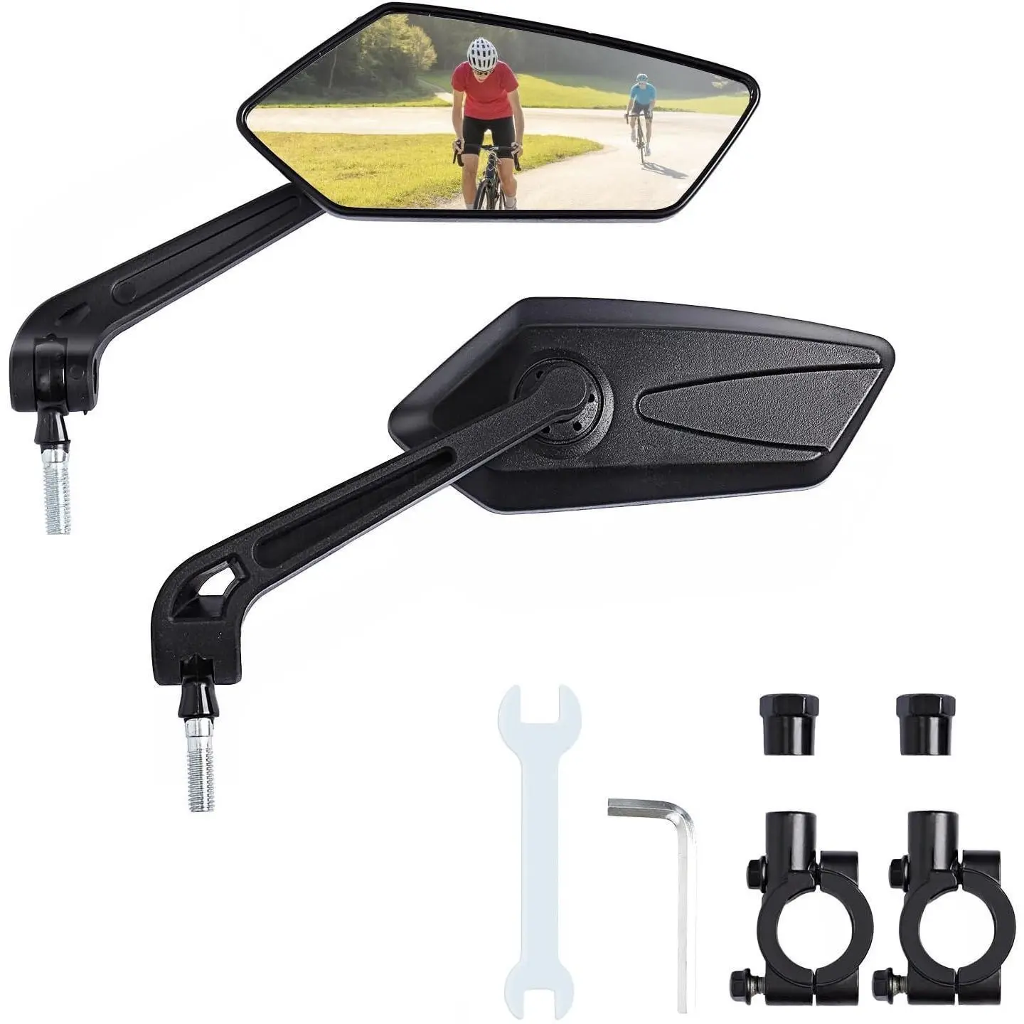 Mountain bike rearview mirror, electric bike HD flat reflective mirror, riding mirror, glass rearview mirror accessories