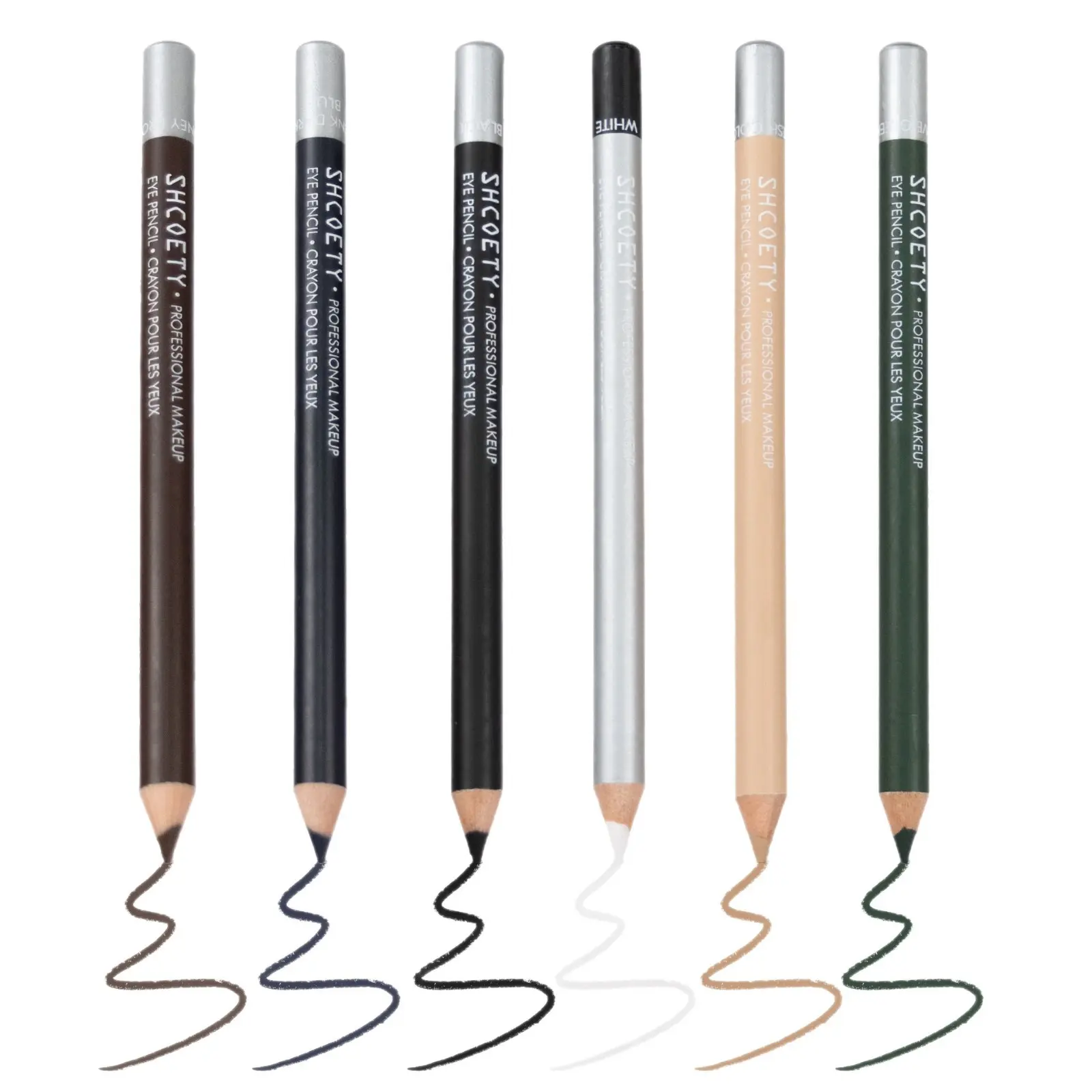 Professional Creamy Eyeliner Pencil, 6 Pigmented Shades Smooth Glide Eye Liner, Long Lasting Non-Smudging Wooden Eyeliner for Waterline, Winged Liner & Everyday Eye Makeup, Fit All Skin Tones