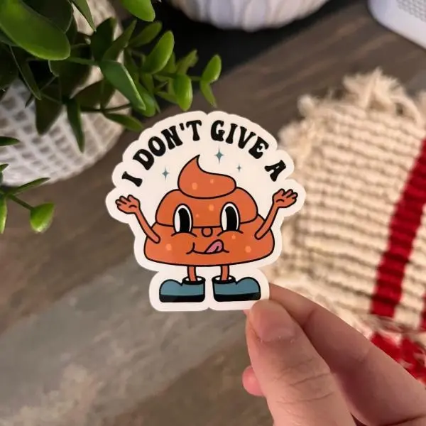 Funny Sarcastic Adult Humor Durable Vinyl Sticker I Don't Give A S*** Decor Decorative Pack Waterproof Prop Retro Ornaments