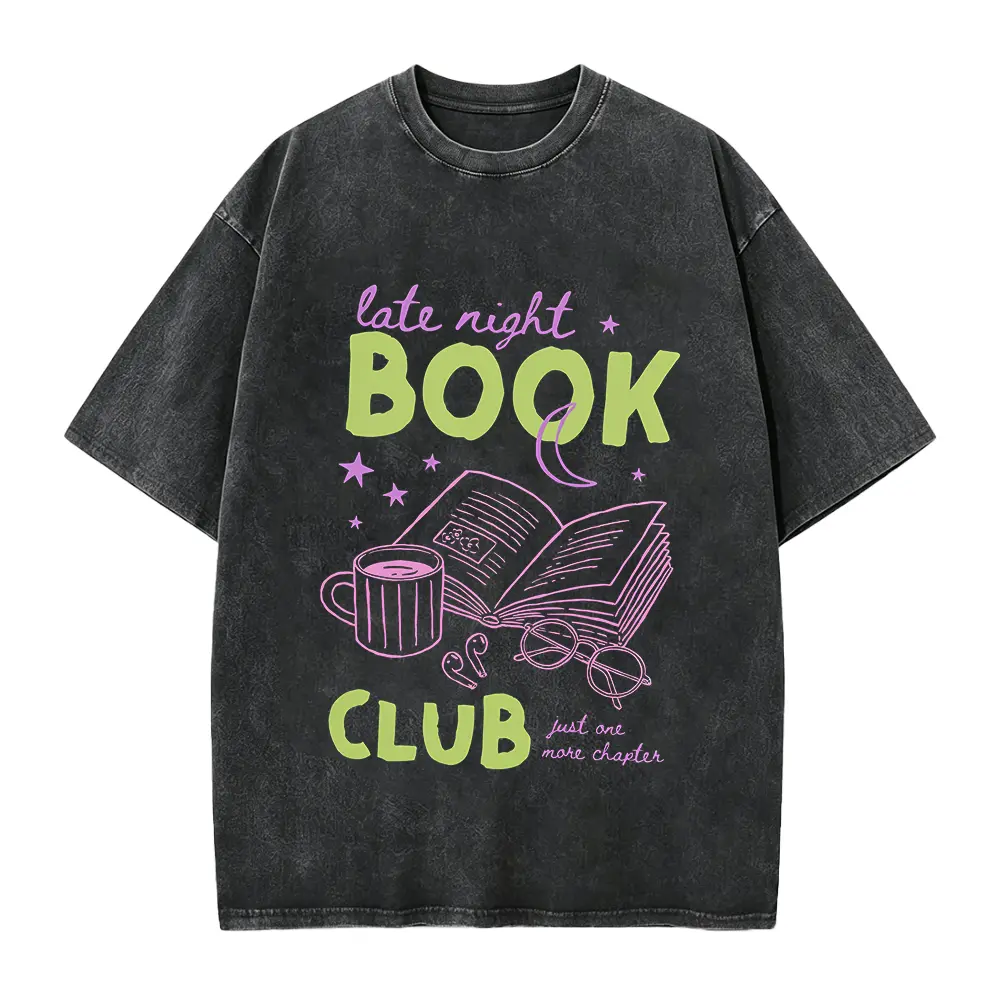 Late Night Book Club Shirt, Just One More Chapter Tshirt, Summer Books and Coffee Tee, Bookish Summer Gift, Book Lover Shirt