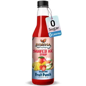 Syruvia Sugar-Free Fruit Punch Snow Cone Syrup, 12.7 oz – 0-Calorie Syrup for Shaved Ice, Slushies, Soda & Popsicles. Keto, Kosher and Dairy-Free
