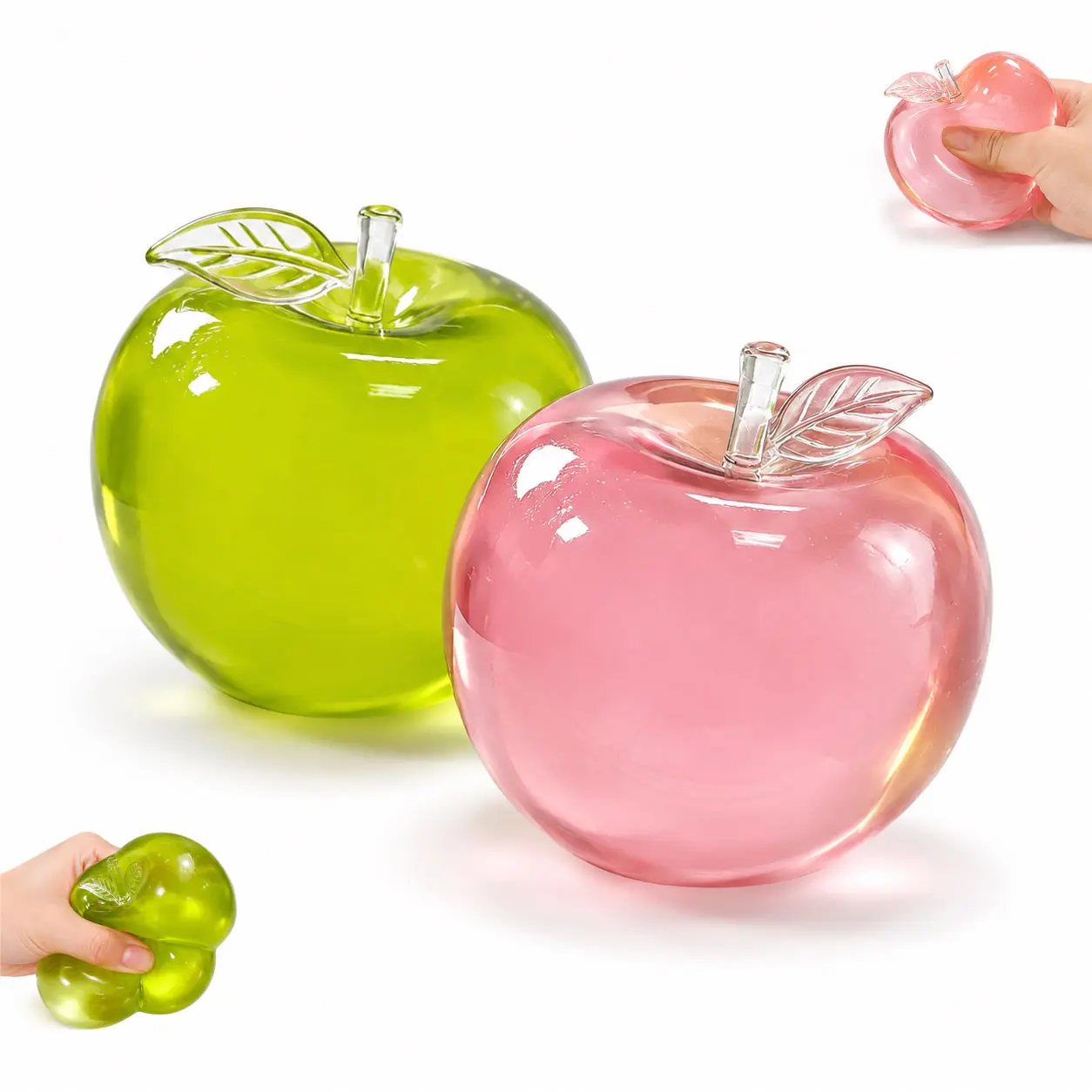 Apple Squishy Toy, Super Slow Rising Soft Squeeze Stress Relief Fidget for Kids & Adults, Mochi Sensory Anxiety Relief Toy for Desk, Classroom, Travel & Birthday Party Favors