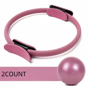 Pilates & Yoga Set, 2 Counts/set Fitness Hoop & 25cm Thick Yoga Ball, Body Stretching, Exercise, and Postpartum Recovery Equipment