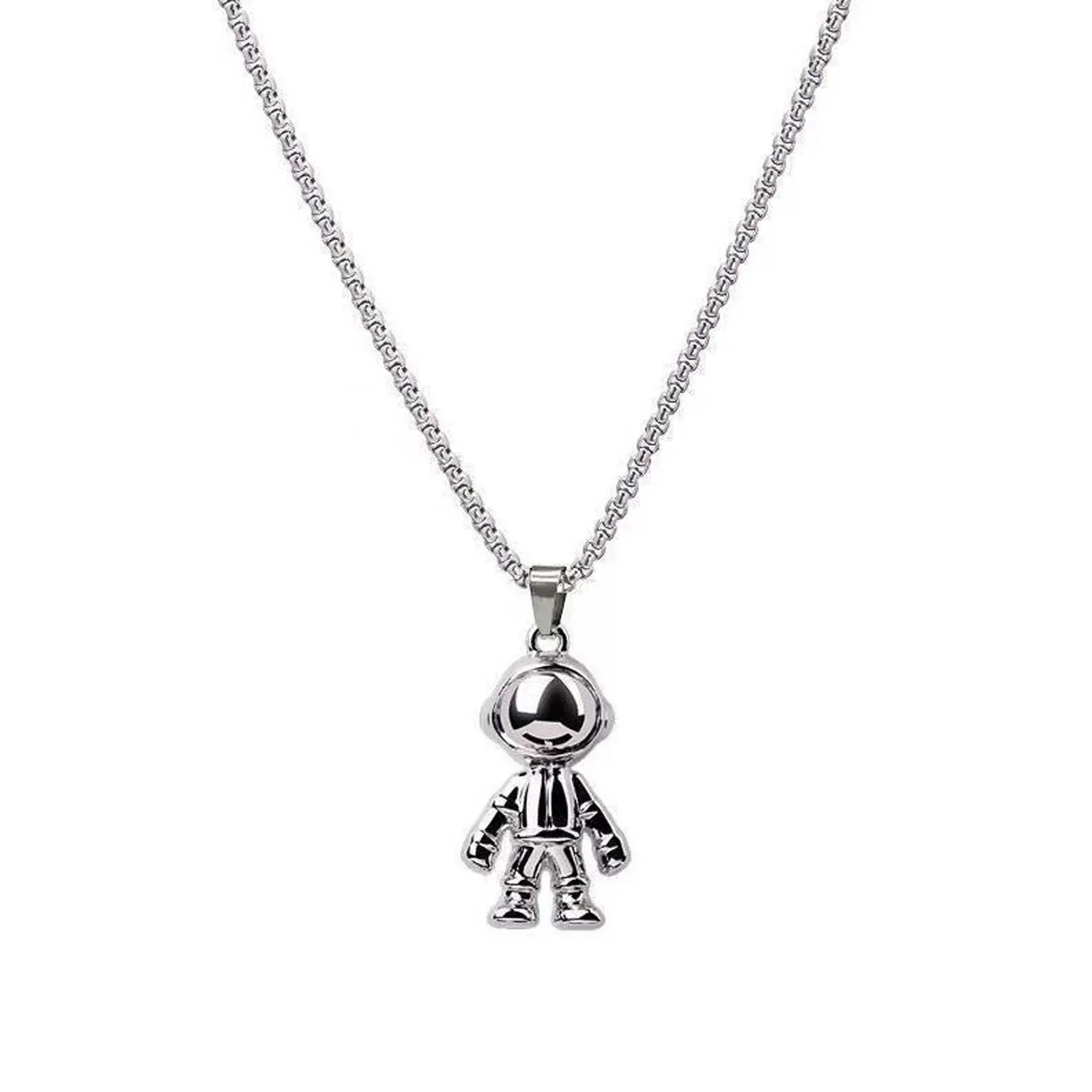 Boys' Stainless Steel Sweater Chain Necklace, High-Grade Non-Fading All-Match Jewelry Accessory for Hip-Hop Street Dance, Daily Wear, Necklaces