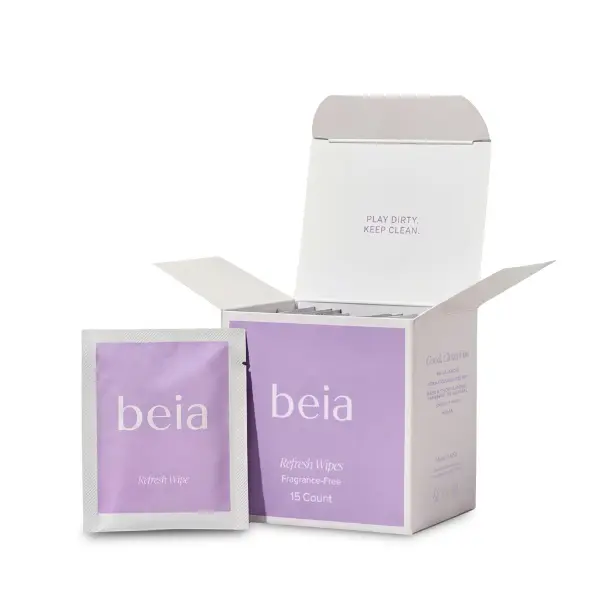 Beia Refresh Wipes- For Face & Body, Cleansing, Fragrance Free, On-The-Go (15 ct)