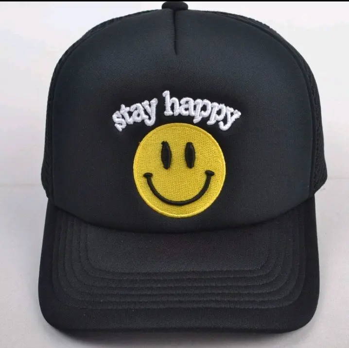hat stay happy snapback for men stylish hats hat on