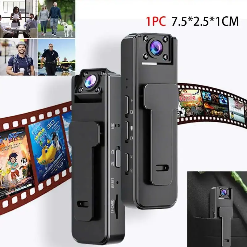 Mini Wearable Body Camera - 1080P HD Video, Night Vision, Loop Recording, Hands-Free Clip-On Design