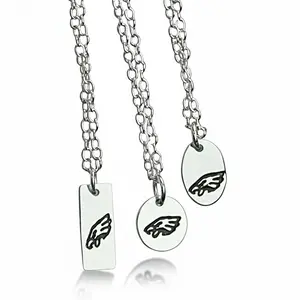 Sterling Silver Eagles Pendant Necklace – Hand Engraved