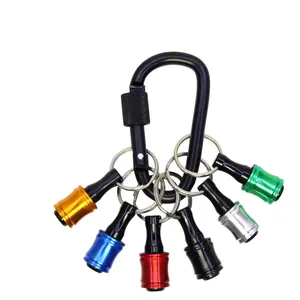 6pcs  Aluminum Alloy Screwdriver Bit HolderLight-Weight Quick-Change ExtensionBar Keychain Drill Screw Adapter Portable Hardware Hand Tools