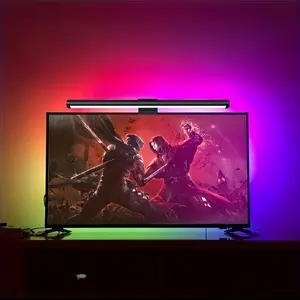 LED Backlit Dual-Sided Monitor Light with Rgbw Night Light, Ergonomic Touch Control, USB Powered, Eye Protection for Home Office and Gaming Setup, Multifunctional Ambient Lights