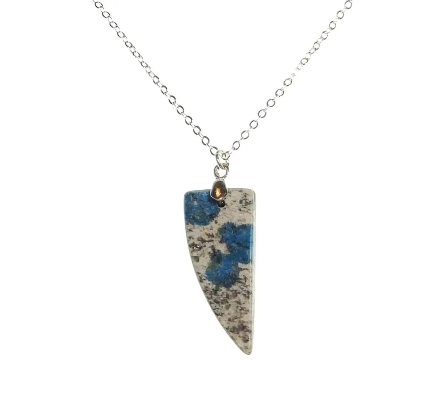 K2 Jasper Pendant Necklace, Stone Necklace, Raindrop Azurite, Blue Berry Jasper