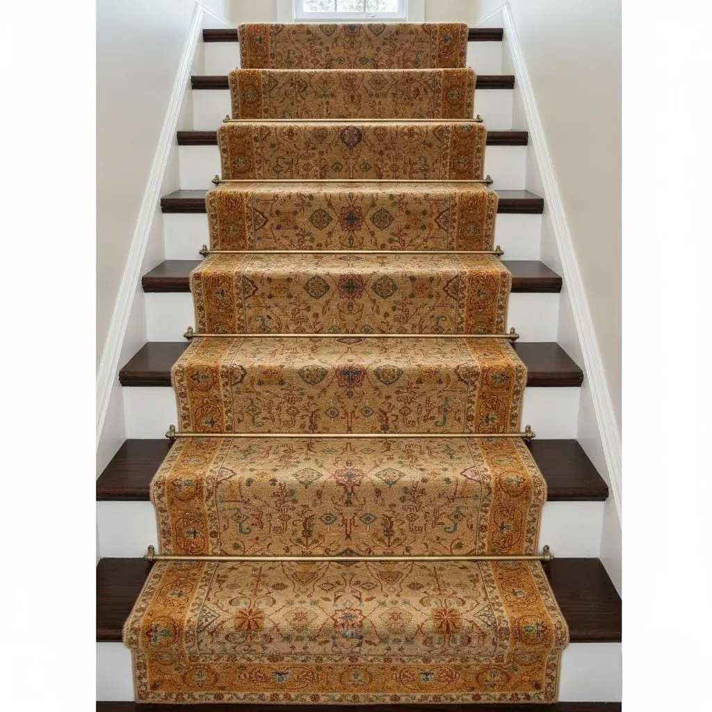 13 ft Antique Oushak Style Turkish Hallway Runner, Wide Stair Carpet
