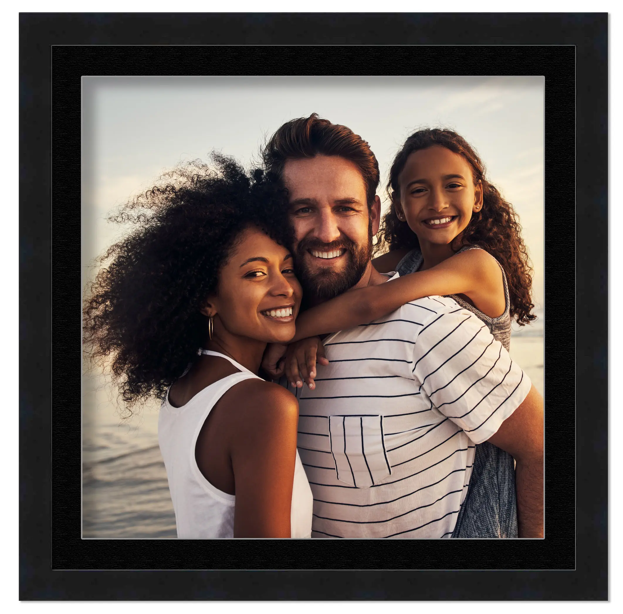 22x22 Frame with Mat - Black 26x26 Frame Wood Made to Display Print or Poster Measuring 22 x 22 Inches with Black Photo Mat