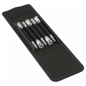 Wera - 5003345001 5Piece 100mm Long 1/4" Sq. Drive Holding Function Hex Socket Set, 003345