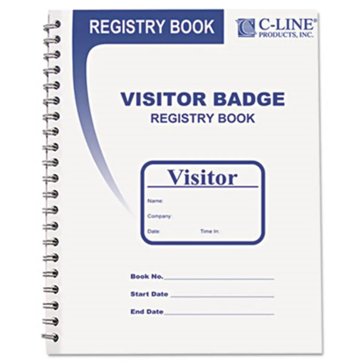 C-Line 97030 Visitor Badges with Registry Book, 2x3.5 in White, 150-BX Carbonless Copy Book Form Visitor Log for Facility Record Keeping & Guests, Identification Decals, Convenient Book For Facility Record Keeping