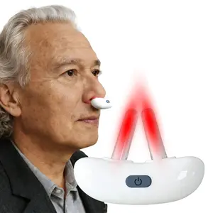Rhinitis Red Light Dual Nasal Irradiation 650nm Red Light Rechargeable Electric Therapeutic Therapy Machine Nose Care Device 2 Modes Nose Physiotherapy Treatment Reducing Inflammation Relief Sinusitis Health Care Healthcare