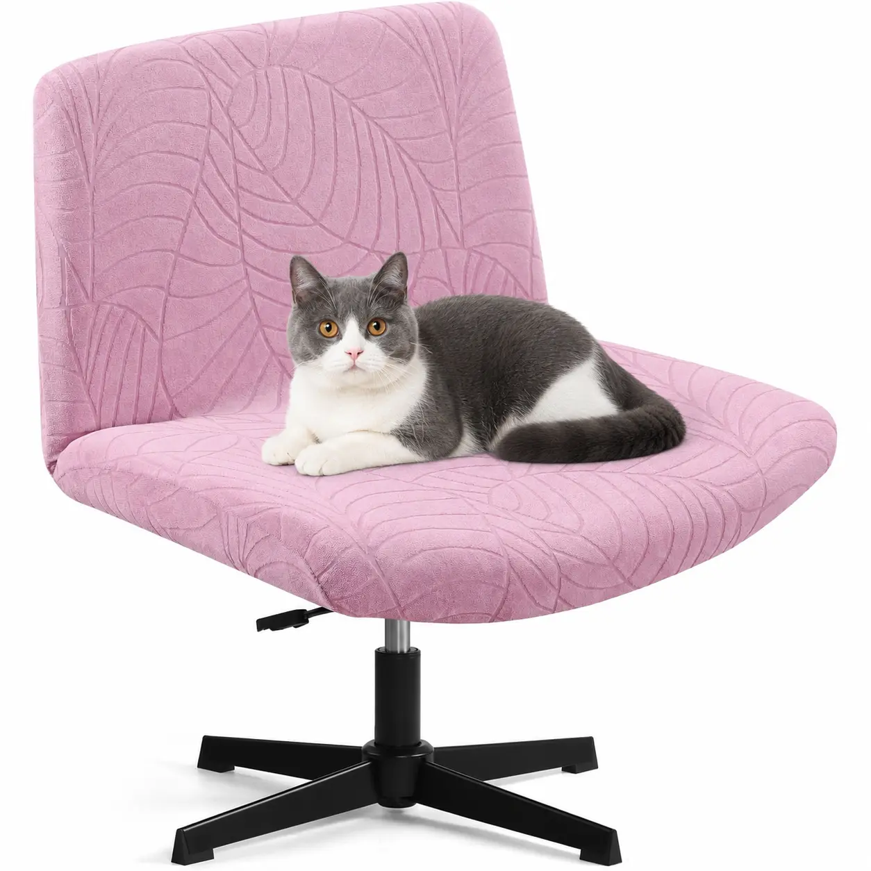 T-Shaped Jacquard Criss Cross Seat Cover - Waterproof, Stretchable Blended Fabric - Fits Armless, Mid Back Wide Seat Home Office/Computer Chairs (Green), Seat Covers, Armless Chairs