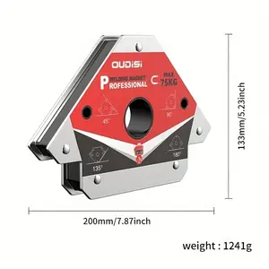 OUDISI Professional Welding Magnet Tool - Adjustable Angle, 75KG High Hold Force, 133mm x 200mm Multi-Angle Welding Project Accessory
