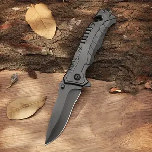 Lightweight EDC Folding Utility Tool with Textured Non-Slip Grip & Secure Lock - Stainless Steel Spear-Point Blade, Ergonomic Handle, Compact for Camping, Survival, DIY, Household, Outdoor & Everyday Carry (No Power Required)