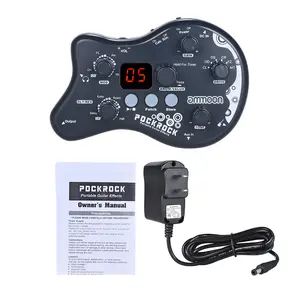 ammoon PockRock Portable Guitar Multi-effects Processor Effect Pedal 15 Effect Types 40 Drum Rhythms Tuning Function   with Power Adapter