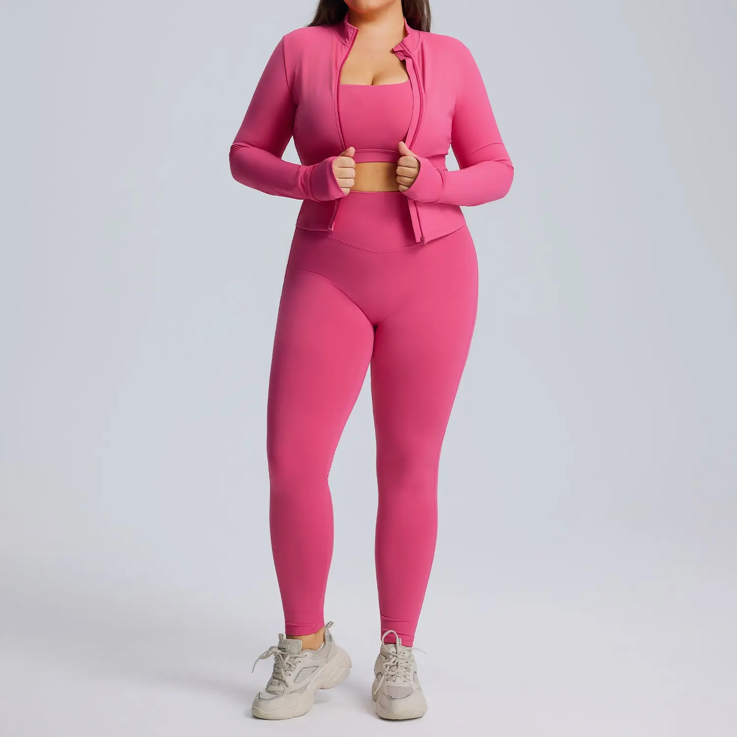 Bra + jacket + trousers - rose red