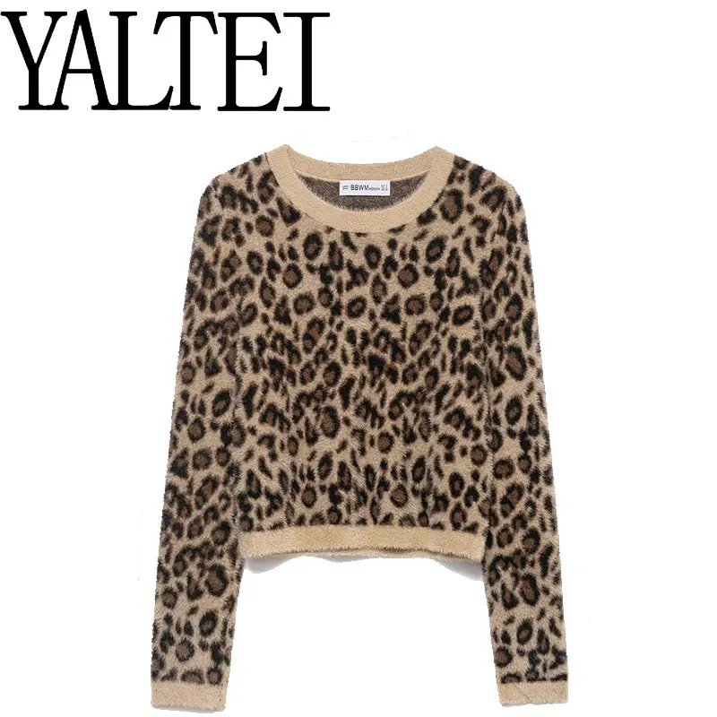 Animal Faux Fur Knit Sweater