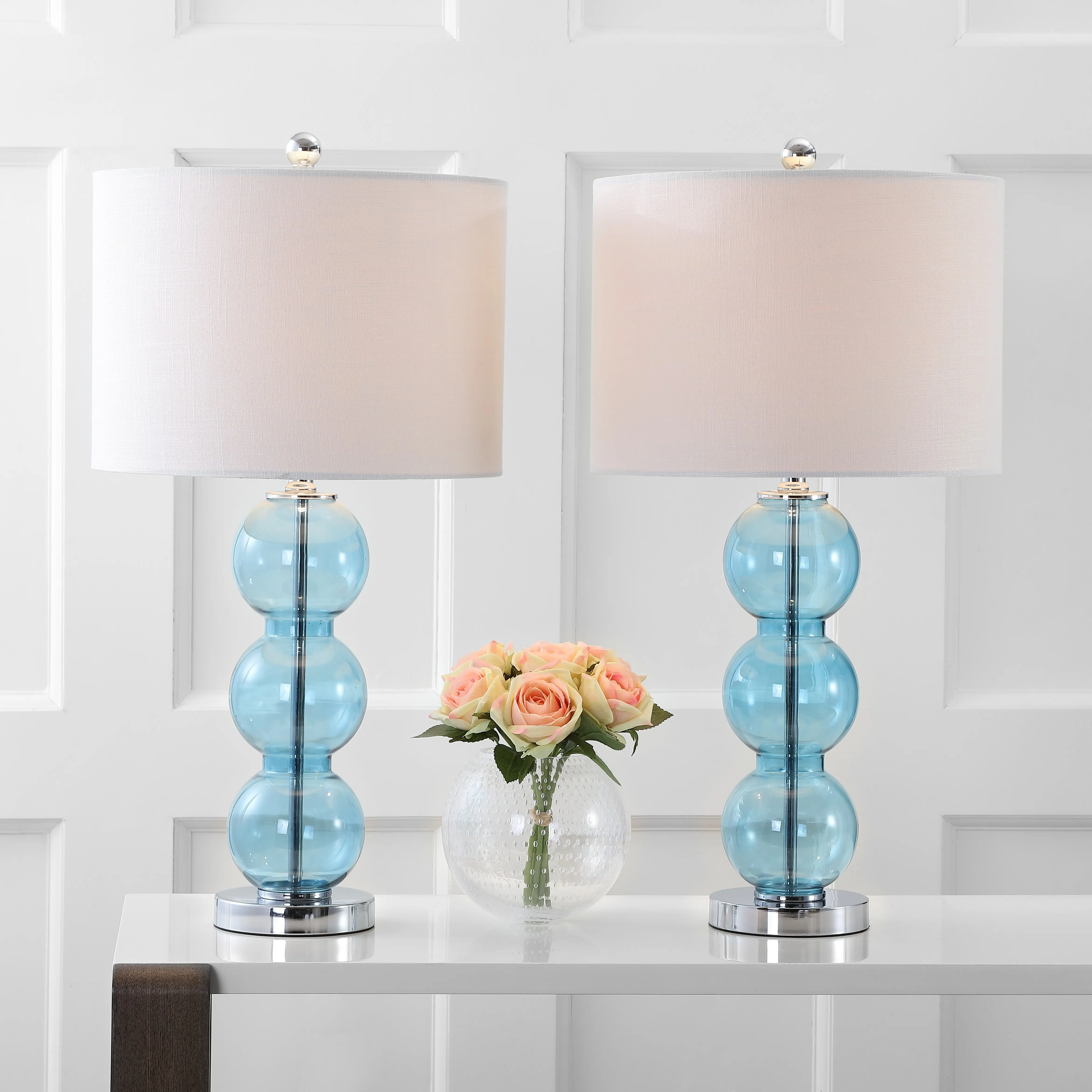 JONATHAN Y Bella Glass Triple-Sphere LED Table Lamp - Decorative Artistic Lamp with Bases & Shades, for Bedroom, Living Room, Foyer, Decorative Lamp, Artistic Lamps, Bases & Shades