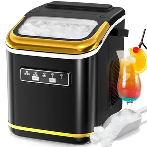 Ice Maker 9 Bullet Ice Cubes in 6 Mins, 26.5lbs/24Hrs, Ice Maker Machine for Home Office Kitchen Bar Party, Black