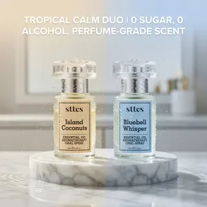 sttes Premium Oral Care 2-Pack - Coconut & Bluebell Breath Freshener Bundle, Alcohol Free Mouth Perfume Scent Aroma, Travel Size Pocket Fragrance Gift