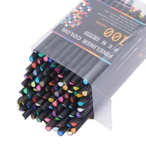 Colored Outline Pen (100pcs), 1/2 Boxes 0.4mm Fine Tip Drawing Pen, Durable Writing Pen Set for Painting, Diary, Note, Calendar, Agenda, Coloring, Filling, Drawing Art Supplies