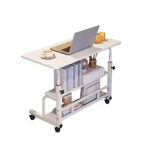 315in Mobile Standing Desk Adjustable Height Portable Rolling Desk Small Computer Desk Mobile Stand Up Desk with Wheels(A) Workstation Bookshelf