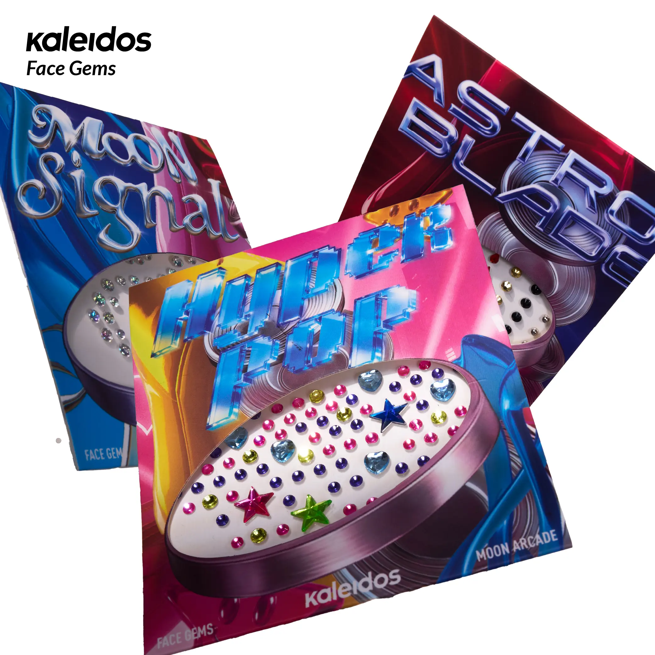 Kaleidos Face Gems - Makeup Adornments with Bold Face Sparkle for Elevated Beauty Looks, Cosmetic