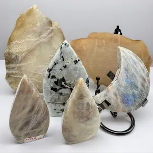 7) Moonstone Crystals - Natural Stones, Intuitively Chosen | Crescent Cast