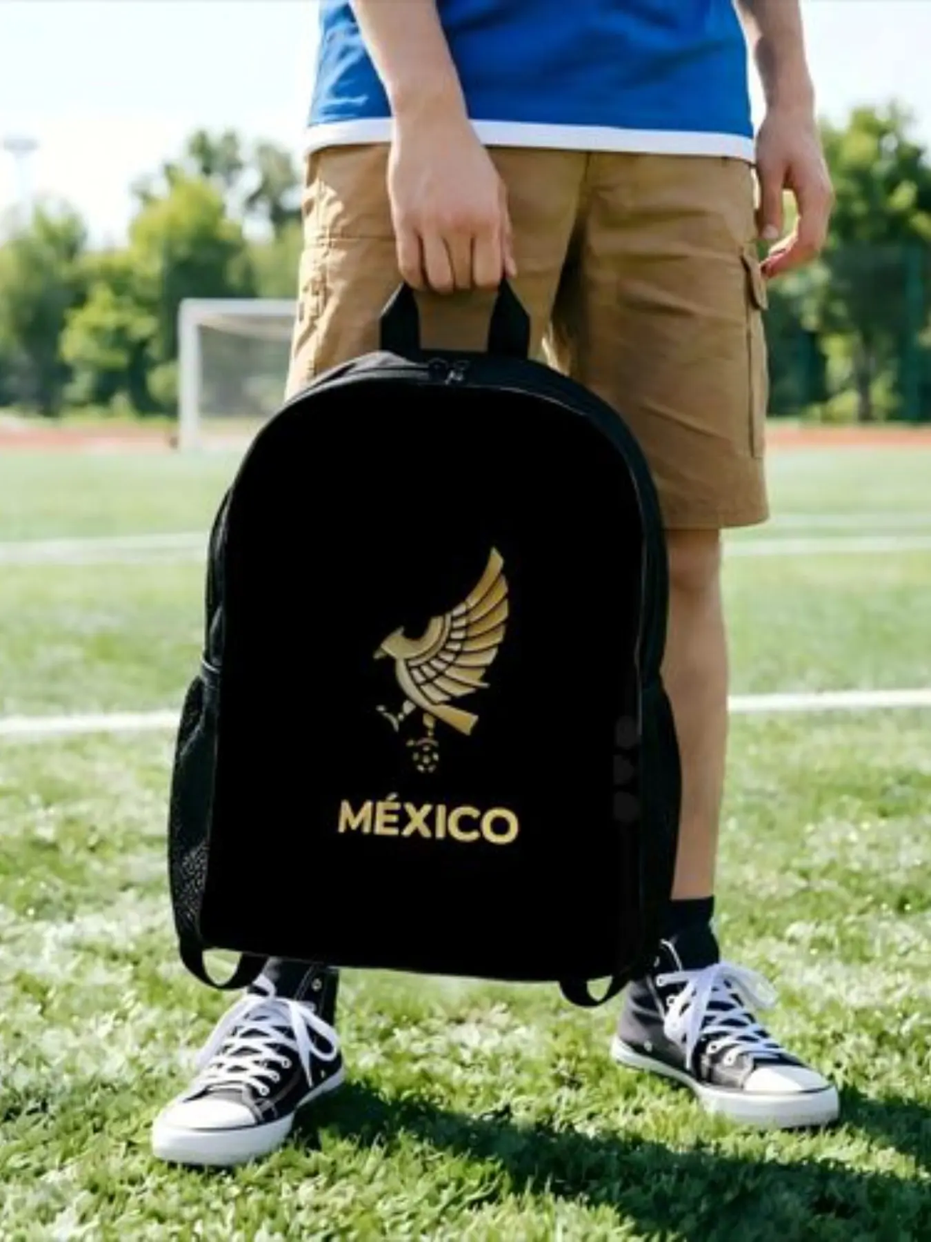 1PC Mexico Daypack Football Male Lady Backpack Multi-Function Backpack Picnic Back To School Gift Large Capacity BookbagBack to School Season Match Day Essentials