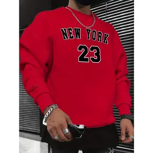 Fashionable long sleeved round neck pullover printed men's casual - suitable for outdoor sports, autumn and winter, gift creativity