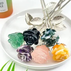 【Star Gate】1 count Crystal Rose Flower Arrangement | Semi-Precious Gemstone Roses on Silver Stems | Perfect Gift for Any Occasion
