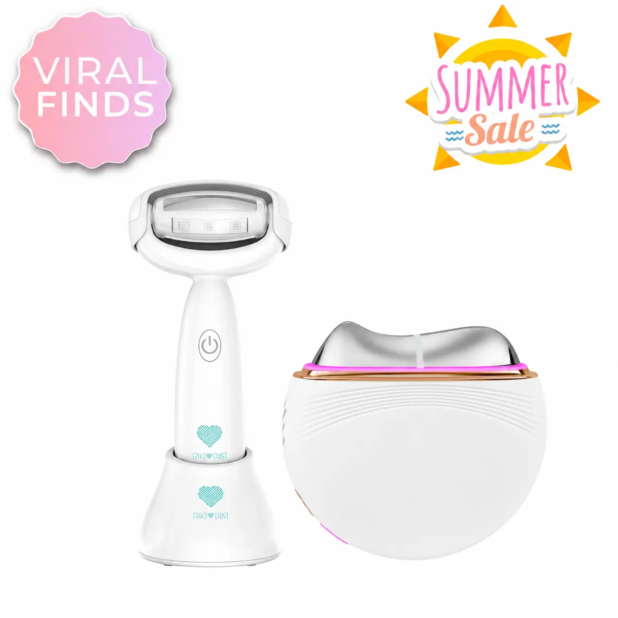 RIKI High Roller & Sculptress Bundle - Advanced LED & Microcurrent Roller and Sculpting Tool for skin rejuvenation