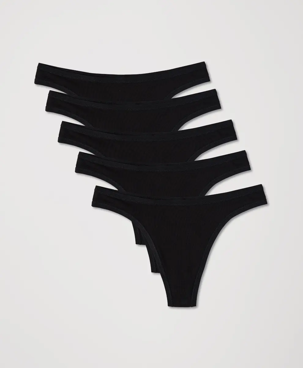Women's Organic Everyday Classic Fit Thong 5-Pack
