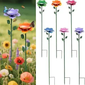 Flower Small Leaf Bee Water Feeder, Butterfly Hummingbird Garden Plug-In, Yard Ground Decor, Outdoor Decoration