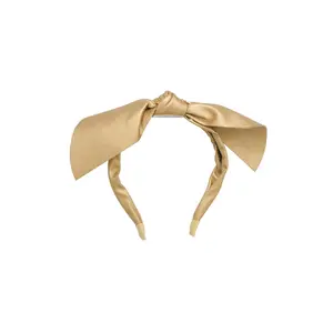Perfect Leather Pointy Bow Headband - Gold