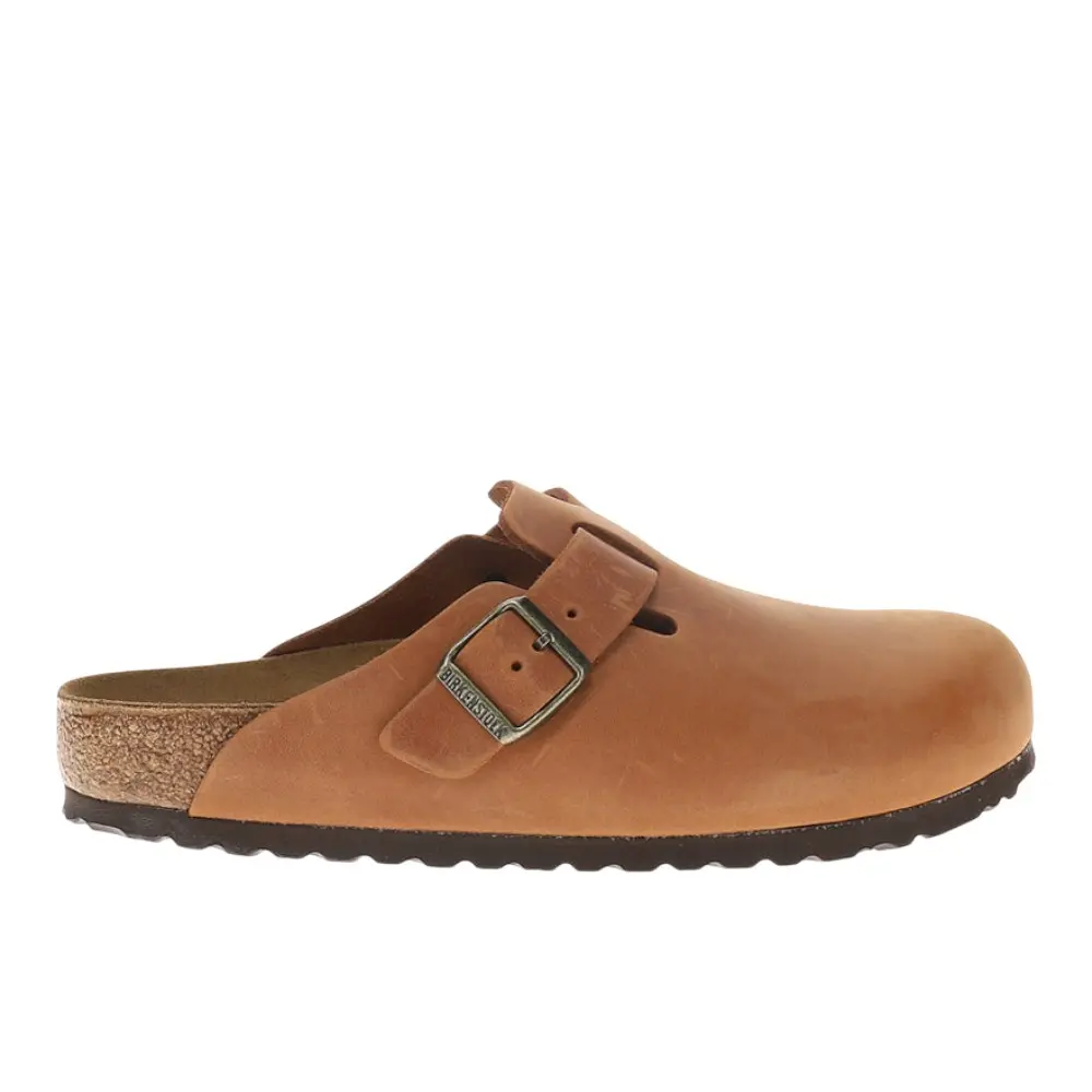 BIRKENSTOCK Mens Boston Oiled Leather Clogs Casual - Brown