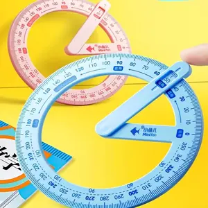 360-Degree Rotating Protractor, Precision Angle Measuring Tool for Drafting & Drawing, Durable Plastic Construction, Essential Office Supplies