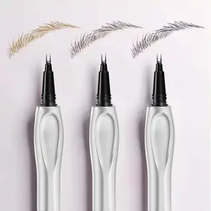 Eyebrow Pen Coffee Brown, Soft Black, Lower Eyelash Pen with Two Micro-Fork Tipped Waterproof Long Lasting Smudge Proof Magical Upgraded Liquid Brow Pencil Natural Hair-Like Makeup Cosmetic