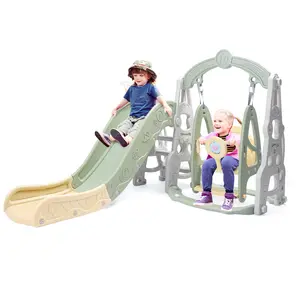 4 in 1 Toddler Slide and Swing Set, Kid Slide for Toddlers , Baby Slide with Basketball Hoop, Indoor Outdoor Slide Toddler Playset Toddler Playground Kids Toy