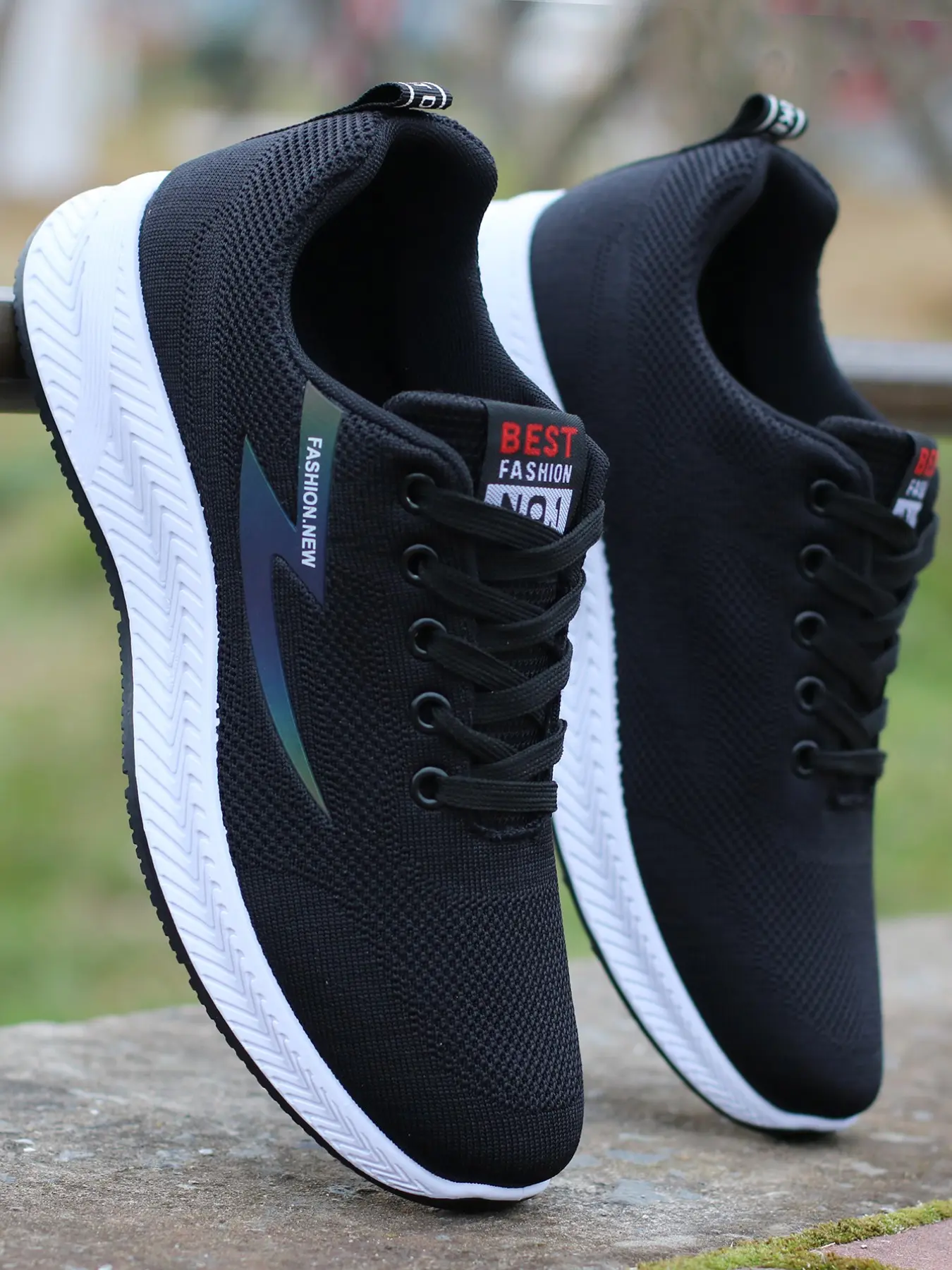 2026 New Men's Shoes, Breathable Sports Shoes, Anti-Slip Durable Running Shoes, Flyknit Mesh Casual Shoes, Lightweight Fashion Trendy Versatile Sneakers, Fashionable Running Shoes