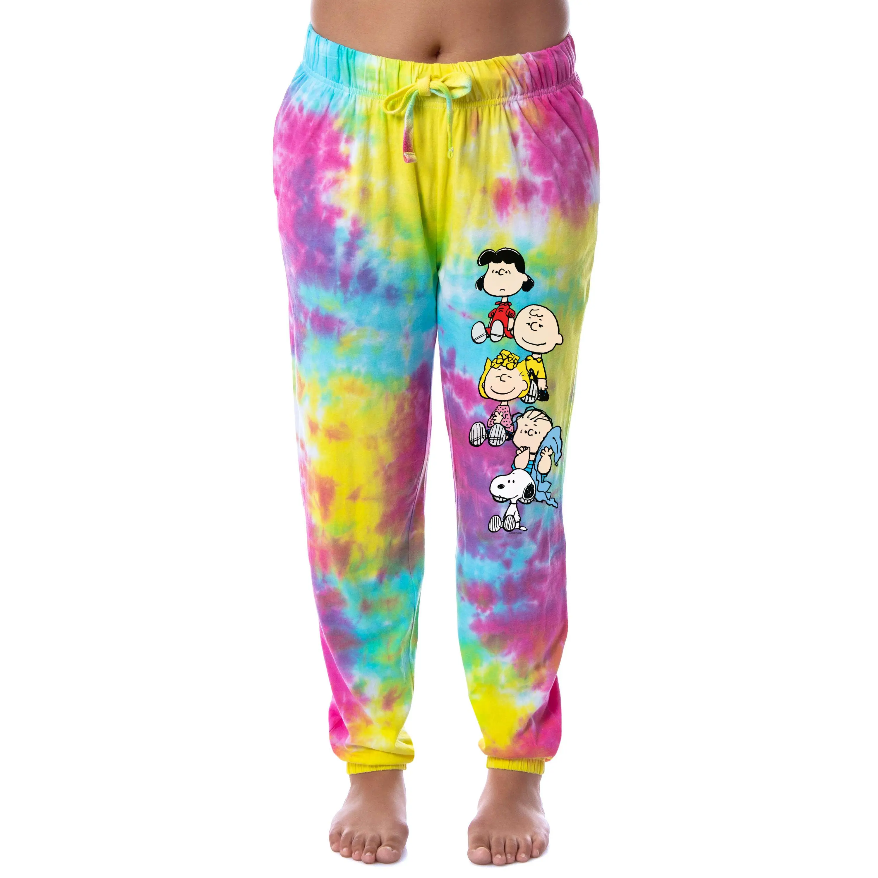 Peanuts Womens' Snoopy Charlie Brown Lucy Van Pelt Linus Van Pelt Sally Brown Characters Sleep Jogger Pajama Pants