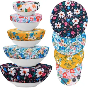 10 Pack Cloth Bowl Covers for Bread Rising  Fabric Bowl Covers 5 Size Stretch Elastic  Storage Container Covers Cotton Bread Bowl Covers  Lids for , Fruits, Leftover(Flower)