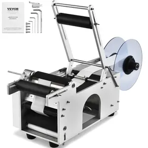 fathersdaygift VEVOR Semi-Automatic Round Labeling Machine, 20-50pcs/min, Electric Bottle Label Applicator for Round Bottles, Round Bottle Labeler Suitable for Bottle Diameter 0.78-4.72 inches (with Pressing Bar)
